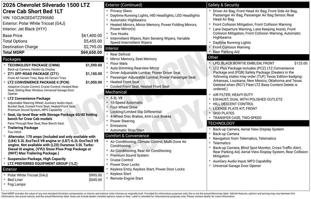 chevrolet silverado 1500 2026 1GCUKGED4TZ290680 image chevrolet silverado 1500 2026 1GCUKGED4TZ290680 image